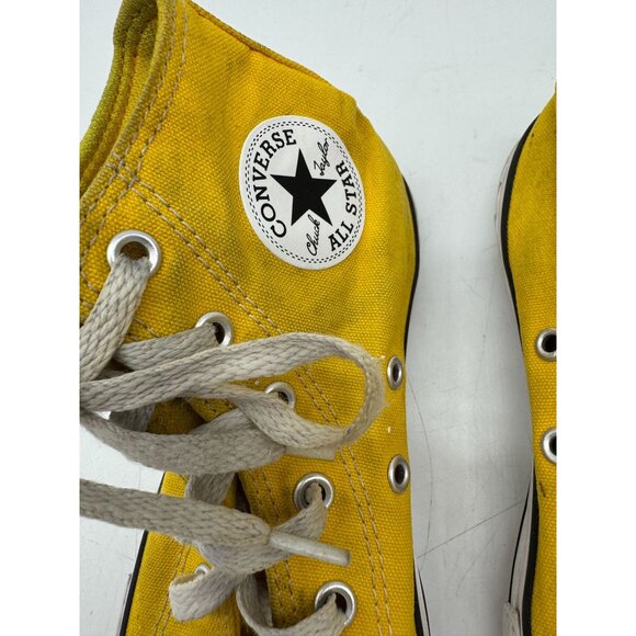 Converse Chuck Taylor All Star High-Top Sneakers Youth Size 1 Yellow Lace Up - Picture 7 of 15